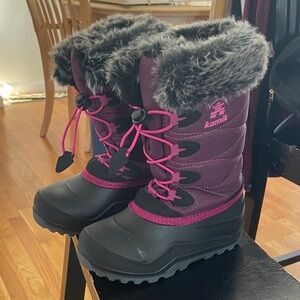 Kamik Plum and Black Snow Boots